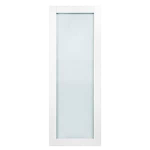 Alpine 32 in. x 80 in. No Bore Solid Core 1-Lite Frosted Tempered Glass White Prefinished Wood Interior Door Slab