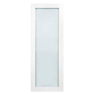Alpine 28 in. x 80 in. No Bore Solid Core 1-Lite Frosted Tempered Glass White Prefinished Wood Interior Door Slab