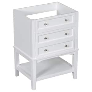 23.60 in. W x 17.90 in. D x 33.00 in. H Bath Vanity Cabinet without Top in White Unassembled