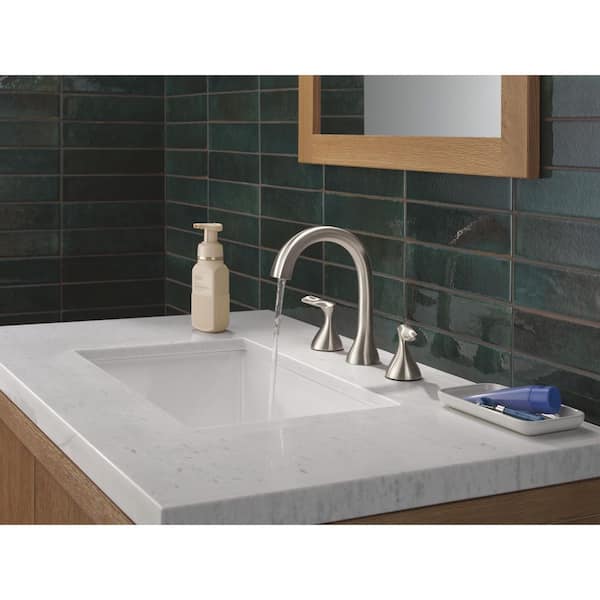 Bonacci 8 in. Widespread Double Handle Bathroom Faucet in Lumicoat Stainless