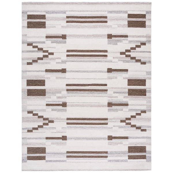 Ebony 8 ft. x 10 ft. Brown/Ivory Tribal Area Rug