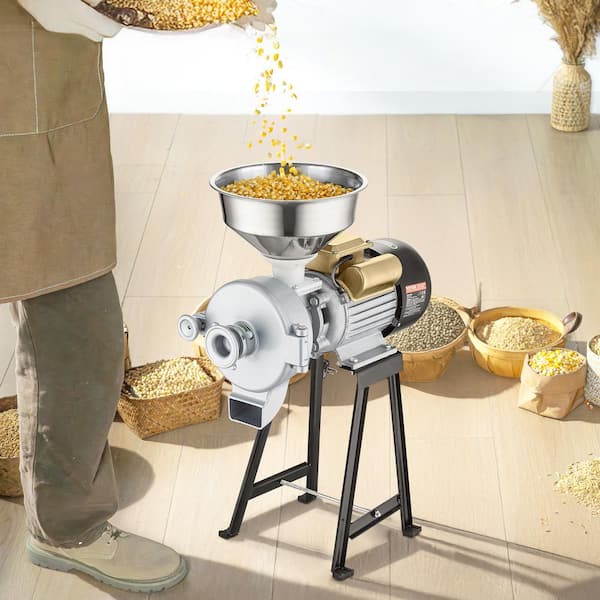 Electric Grain Mill Grinder, 3000W Spice Grinders, Commercial Corn Mill with Funnel, Thickness Adjustable, Heavy Duty