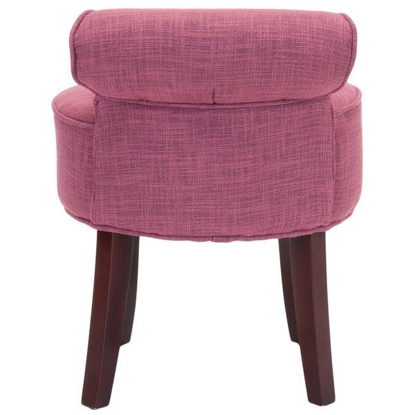 SAFAVIEH Georgia Pink Purple Upholstered Vanity Stool MCR4546C