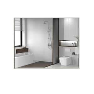 40 in. W x 30 in. H Vanity Mirror Modern Metal Frame Rectangle Wall-Mounted Bathroom Mirror (White)