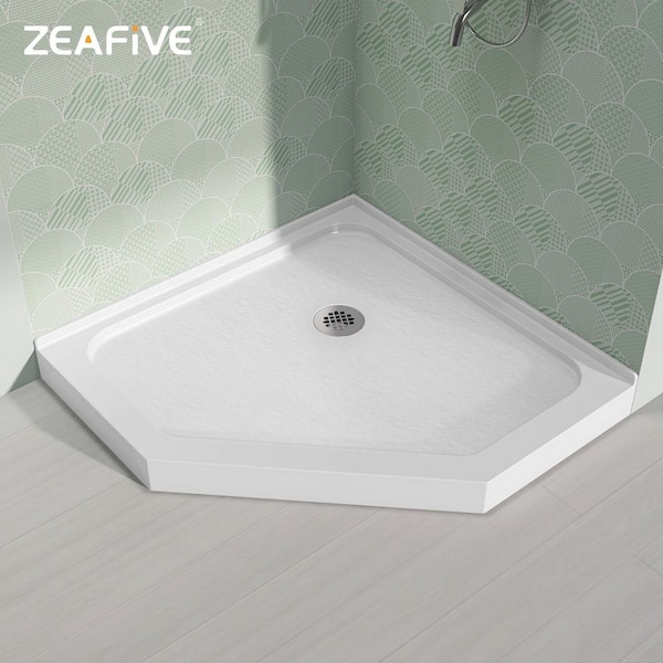 Zeafive Zeno 36 in. L x 36 in. W Neo Angle Corner Shower Pan Base