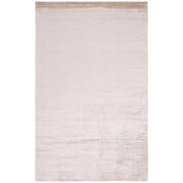 Mirage 4 ft. x 6 ft. Beige Solid Color Striped Area Rug
