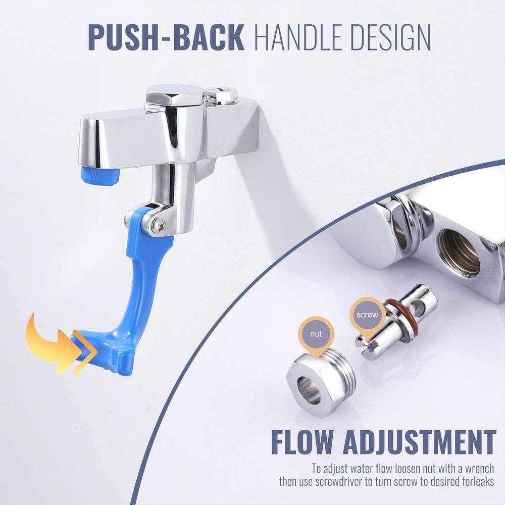 Commercial Polished Chrome Wall Mounted Pot Filler Faucet