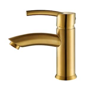 Bliss Single Hole Single-Handle Bathroom Faucet in Brushed Gold