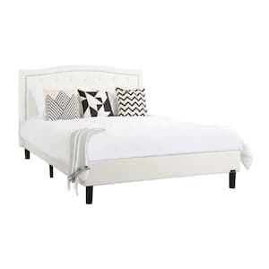Mandy Ivory Tufted Upholstered Bed, Full