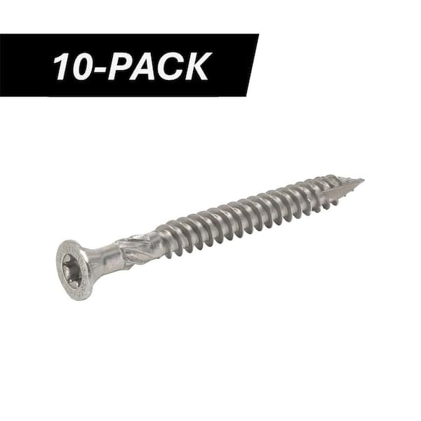 3/8 in. x 4 in. Star Drive Wafer Head Structural 316 Stainless Steel Screw (10-Piece)