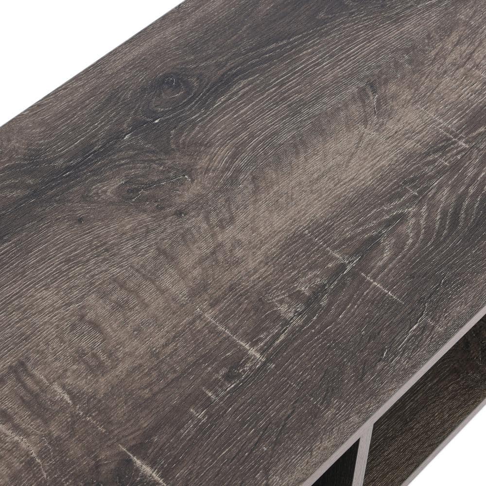 Ashwood and Black Metal Rectangular Coffee Table with Storage