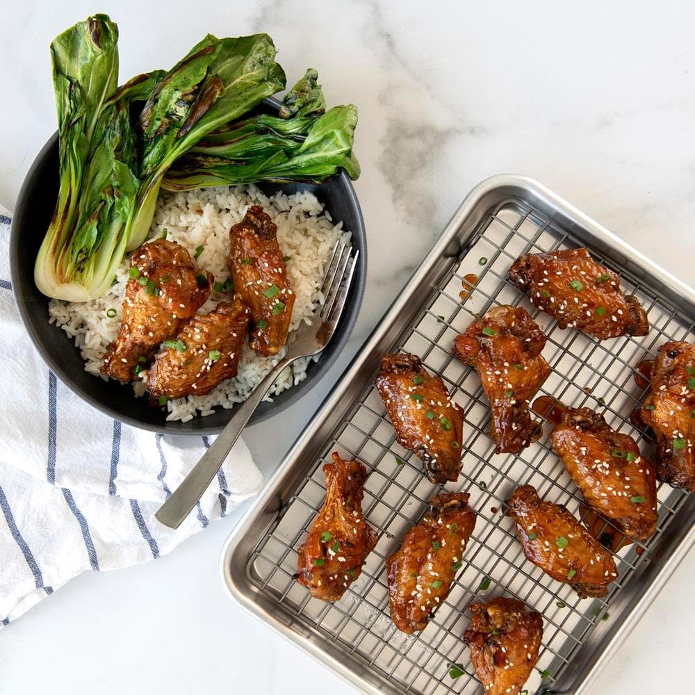 Aluminum Nonstick Quarter Sheet with Oven-Safe Grid