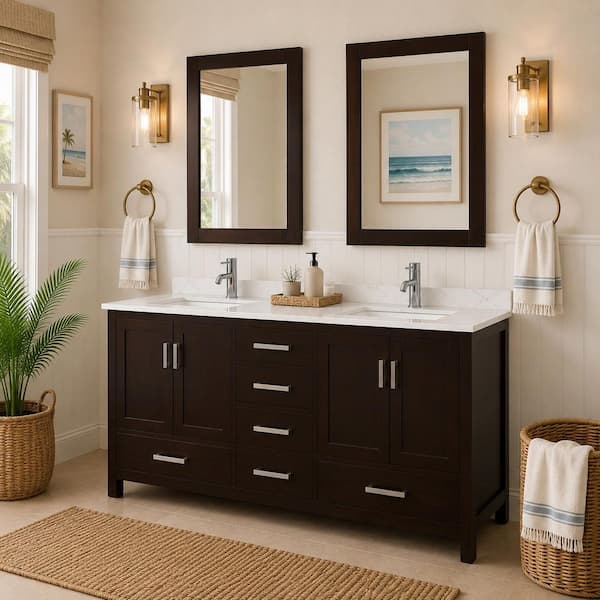 Wyndham Collection 80 in. W x 22 in. D Quartz White Rectangular