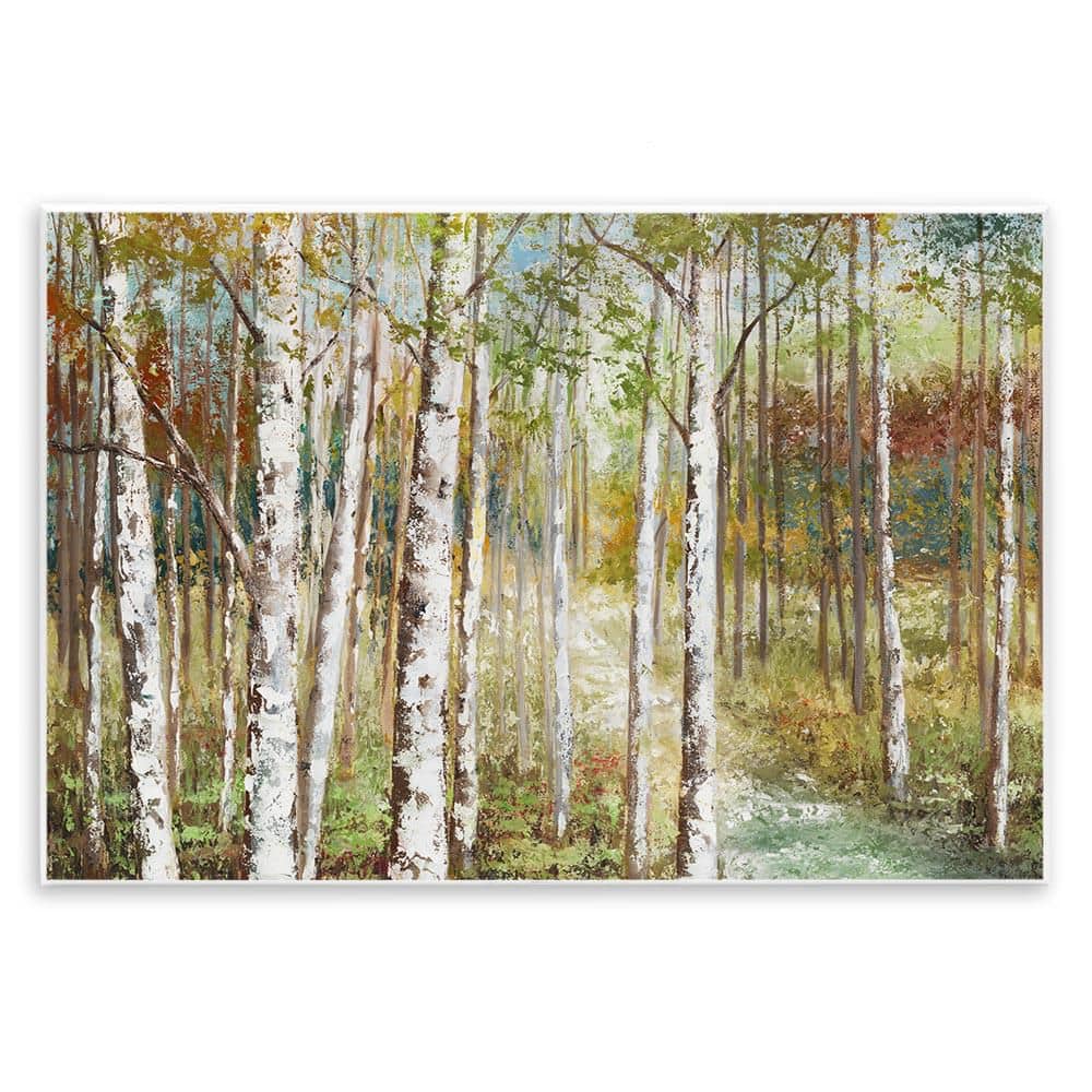 Birch Orchard Grove Hiking Path Passage Impressionist Painting by Nan Unframed Graphic Nature Art Print 19 in. x 13 in. price history on PriceWatchPro