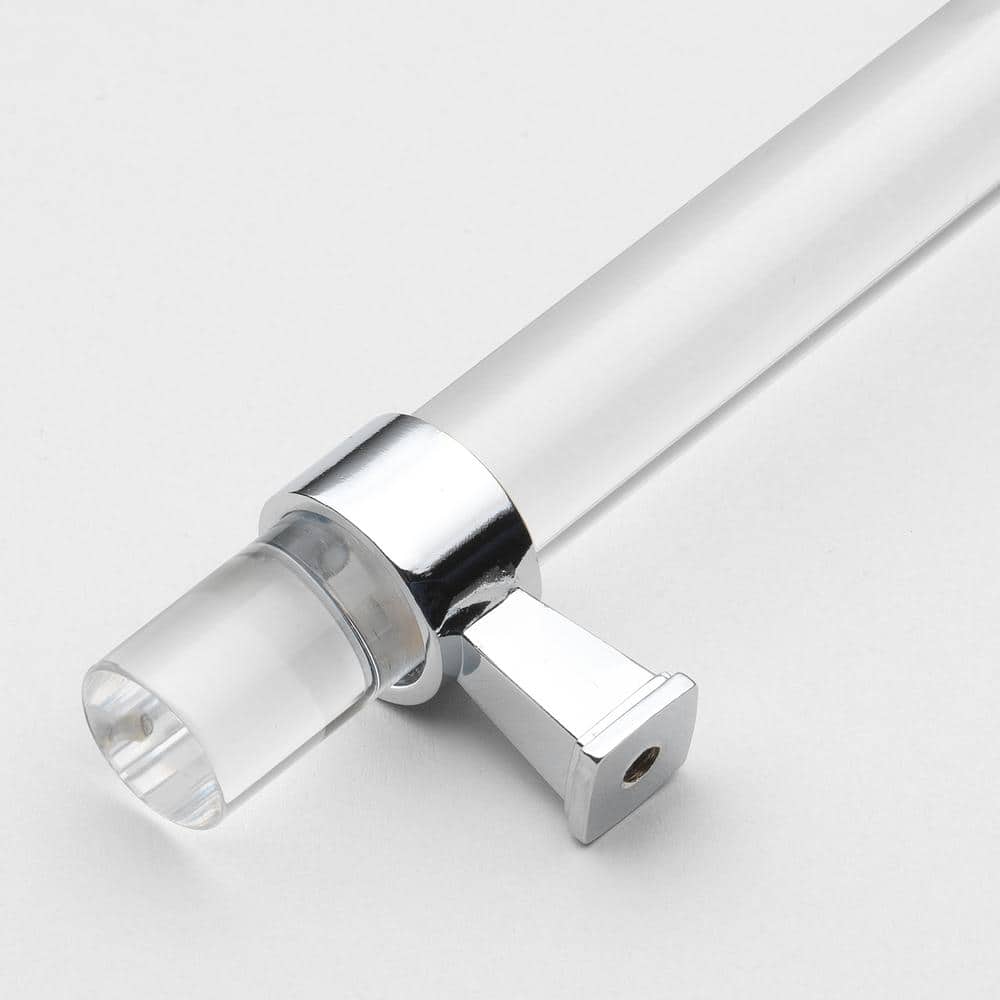 6-Inch Polished Chrome Acrylic Bar Pull with Mounting Hardware