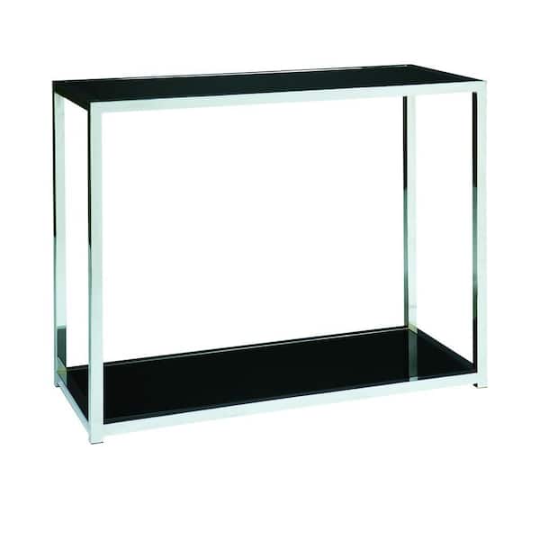 Ave Six Yield Chrome and Black Console Table