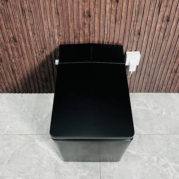JimsMaison Square Bidet Toilet 1.28 GPF Matte Black with Auto Flush and Heated Seat