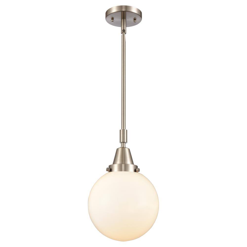 Beacon 100-Watt 1-Light Brushed Satin Nickel Standard Mini Pendant Light with Painted Glass Shade, No Bulbs Included price history on PriceWatchPro