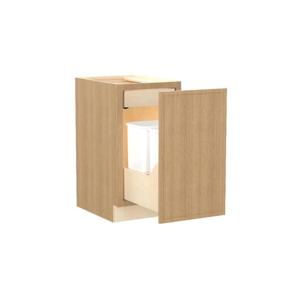 Franklin 21 in. W x 24 in. D x 34.5 in. H Assembled Plywood Trash Can Kitchen Cabinet in Vanguard Oak with Soft Close
