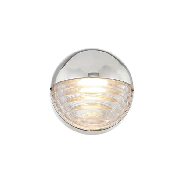 ALORA Palais 6-in 1 Light 9-Watt Polished Nickel/Ribbed Glass Integrated LED Vanity Light