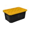HDX 17 Tough Storage Tote in Black with Yellow Lid 999-17G