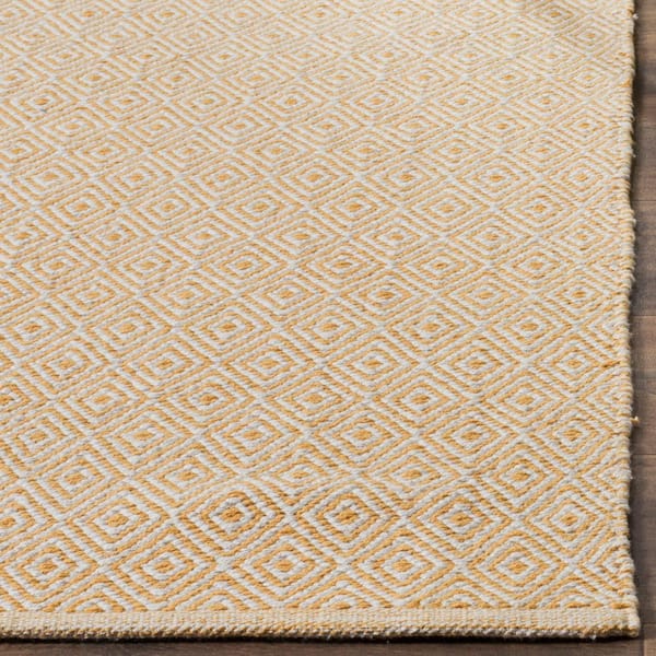 8' x 10' Ivory Gold Safavieh Montauk Collection MTK515K Handmade Flatweave Cotton Area Rug 