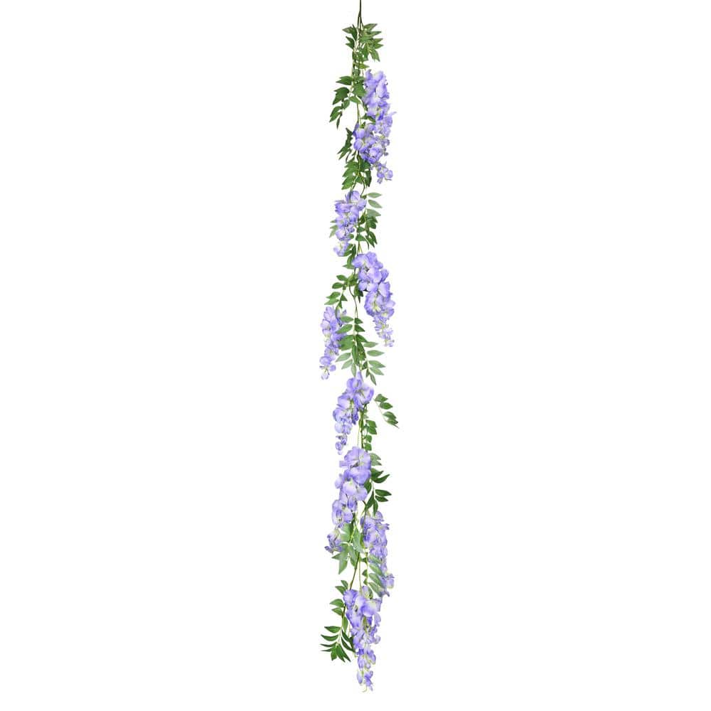 Vickerman Everyday Artificial White Wistera Bush 19 Long - 19-inch White  Wisteria Faux Floral Bush Polyester for Lifelike Appearance 