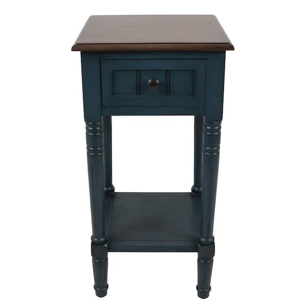 Decor Therapy Simplify Antique Navy End Table FR11041 The Home Depot