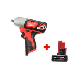 M12 12V Lithium-Ion Cordless 3/8 in. Impact Wrench with 4.0 Ah M12 Battery