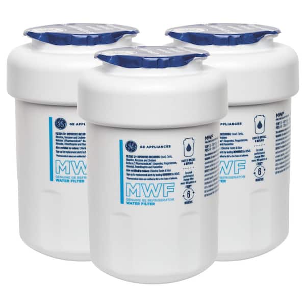 GE Genuine MWF Replacment Water Filter for Compatible GE Refrigerators (3-Pack)