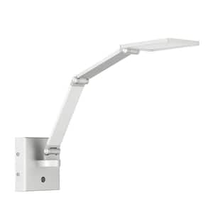 FLIP 4.75 in. 1 Light Aluminum LED Wall Sconce with White Metal, Acrylic Shade