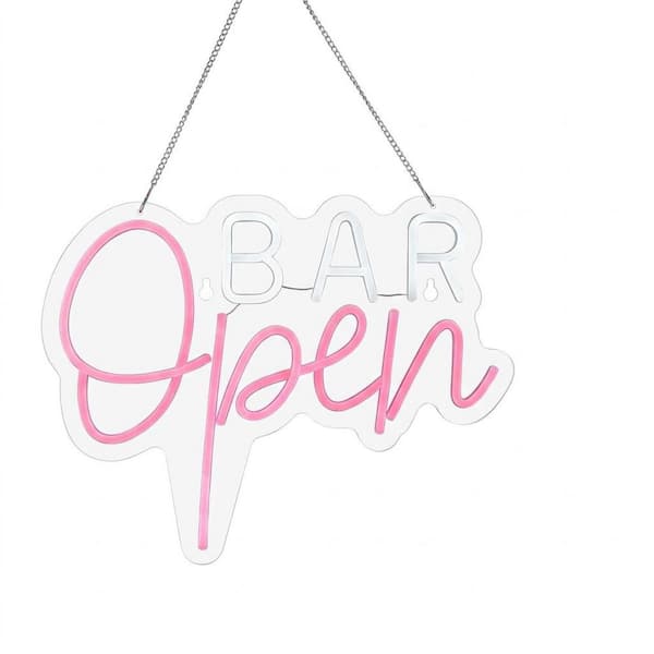 Bar Open Neon Sign Series 16 in. x 13 in. Acrylic LED Neon Light Dimmable Switch Wall Decor Art for Bars