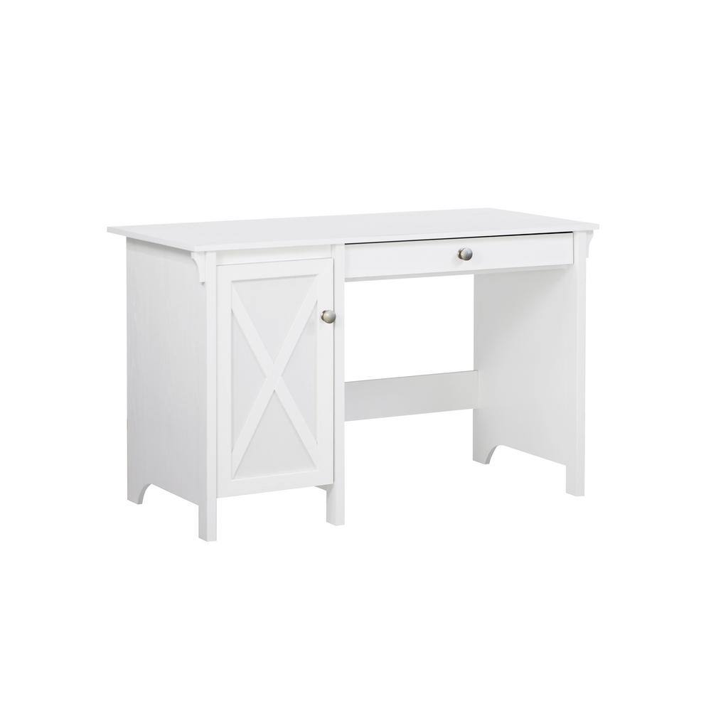 SAINT BIRCH Hawksbury 47.29 in. White Wood Writing Desk with Adjustable