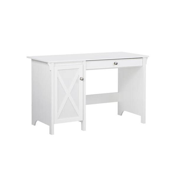 SAINT BIRCH Hawksbury 47.29 in. White Wood Writing Desk with Adjustable
