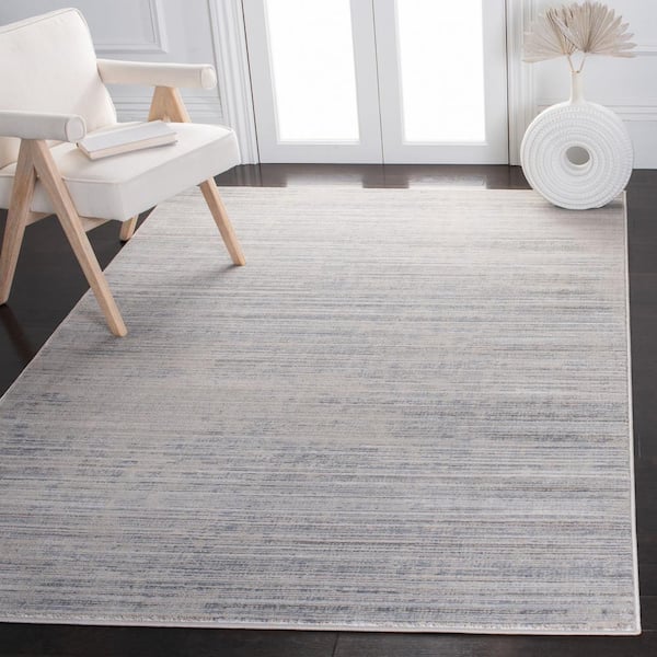 Carnegie Ivory/Gray Doormat 3 ft. x 5 ft. Distressed Striped Area Rug