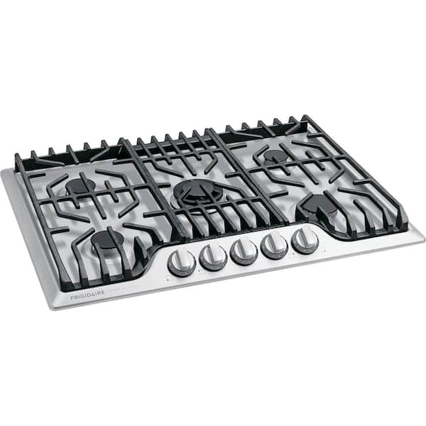 Professional 30 in. 5 Burner Gas Cooktop in Stainless Steel with Power Burner