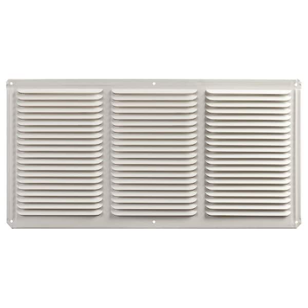 Master Flow 16 in. x 8 in. White Aluminum Under Eave Soffit Vent
