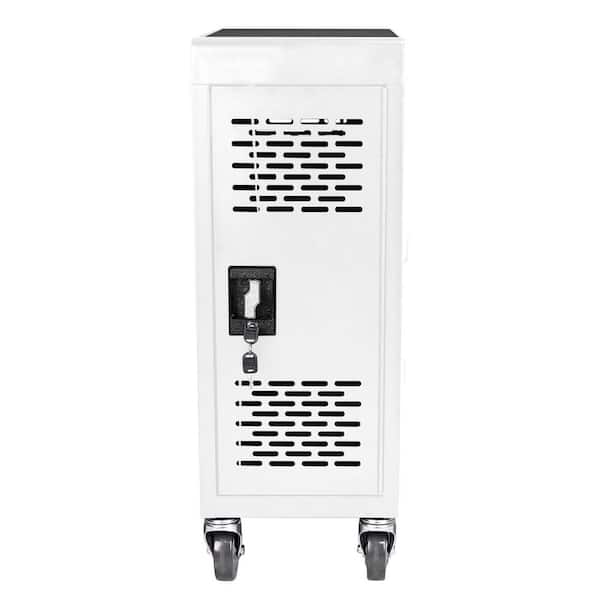 Damodpoy 12 in. 16-Compartment Removable Locking Charging Cabinet for Laptop, Chromebook-White