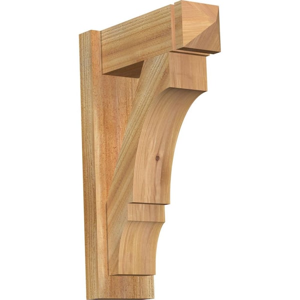 Ekena Millwork 6 in. x 24 in. x 16 in. Western Red Cedar Balboa Arts and Crafts Rough Sawn Outlooker