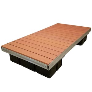 4 ft. x 8 ft. Low Profile Floating Platform Section with Brown Aluminum Decking