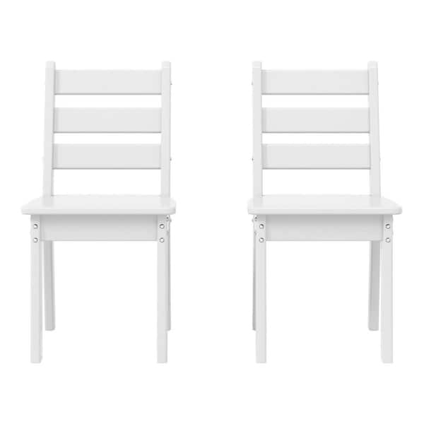 WESTIN OUTDOOR Garden Party Children's Outdoor Patio All Weather HDPE Plastic Dining Chair for Kids (Set of 2), White