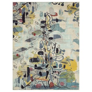 Colorwrks Multi-Colored 2 ft. x 8 ft. Abstract Area Rug