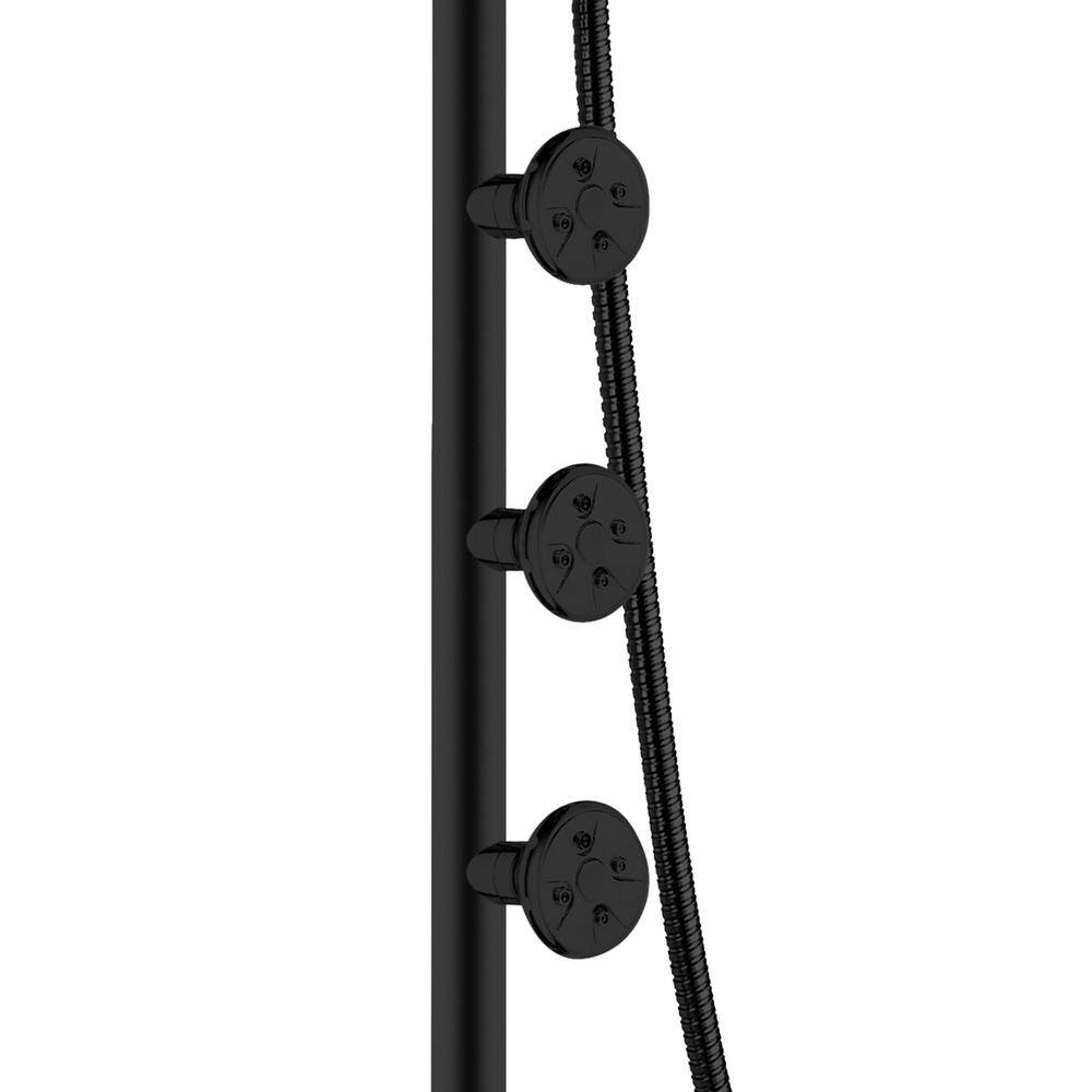 Matte Black Multi-Function Shower System with Body Jets
