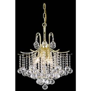 Timeless Home Abby 17 in. W x 20 in. H 6-Light Gold Pendant