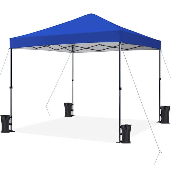 Yaheetech 8 ft x 8 ft. Pop-up Canopy with One-Push-To-Lock Blue