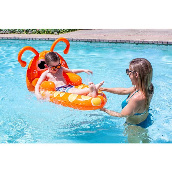 Poolmaster Waterbug Jr. Inflatable Swimming Pool Float, Orange, Small 87609  - The Home Depot