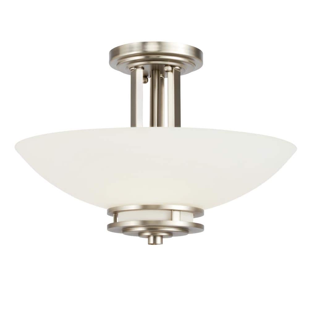 Hendrik Polished Nickel 10"H x 15"Dia Modern Semi-Flush Ceiling Light