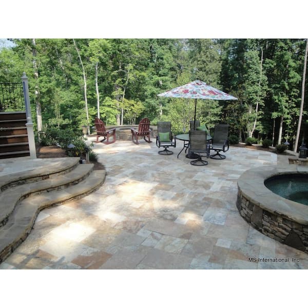 Porcini Gold 2 cm. x 16 in. x 24 in. Tumbled Travertine Paver Tile (40.05 sq. ft./pallet)