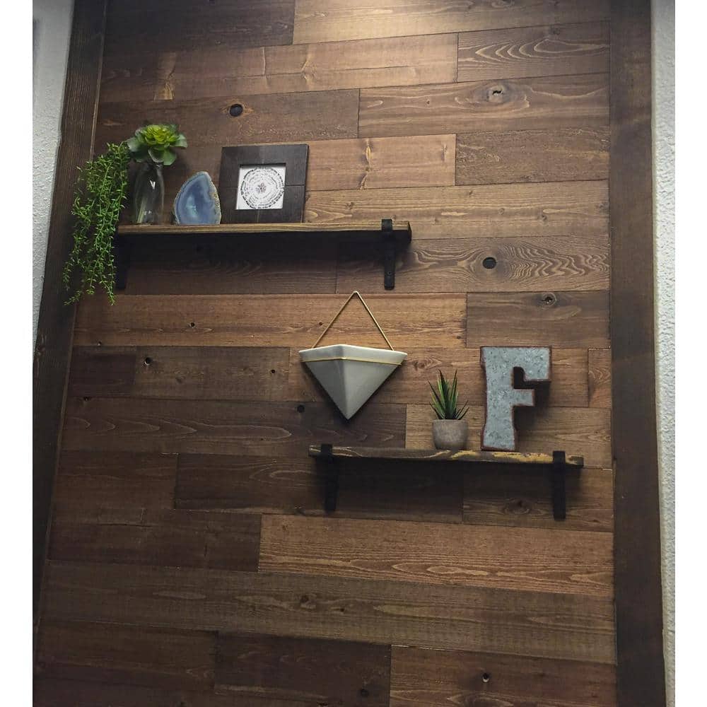 Freestone Brown Reclaimed Wood Peel & Stick Wall Panels
