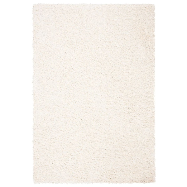 SAFAVIEH August Shag Ivory 4 ft. x 6 ft. Solid Area Rug